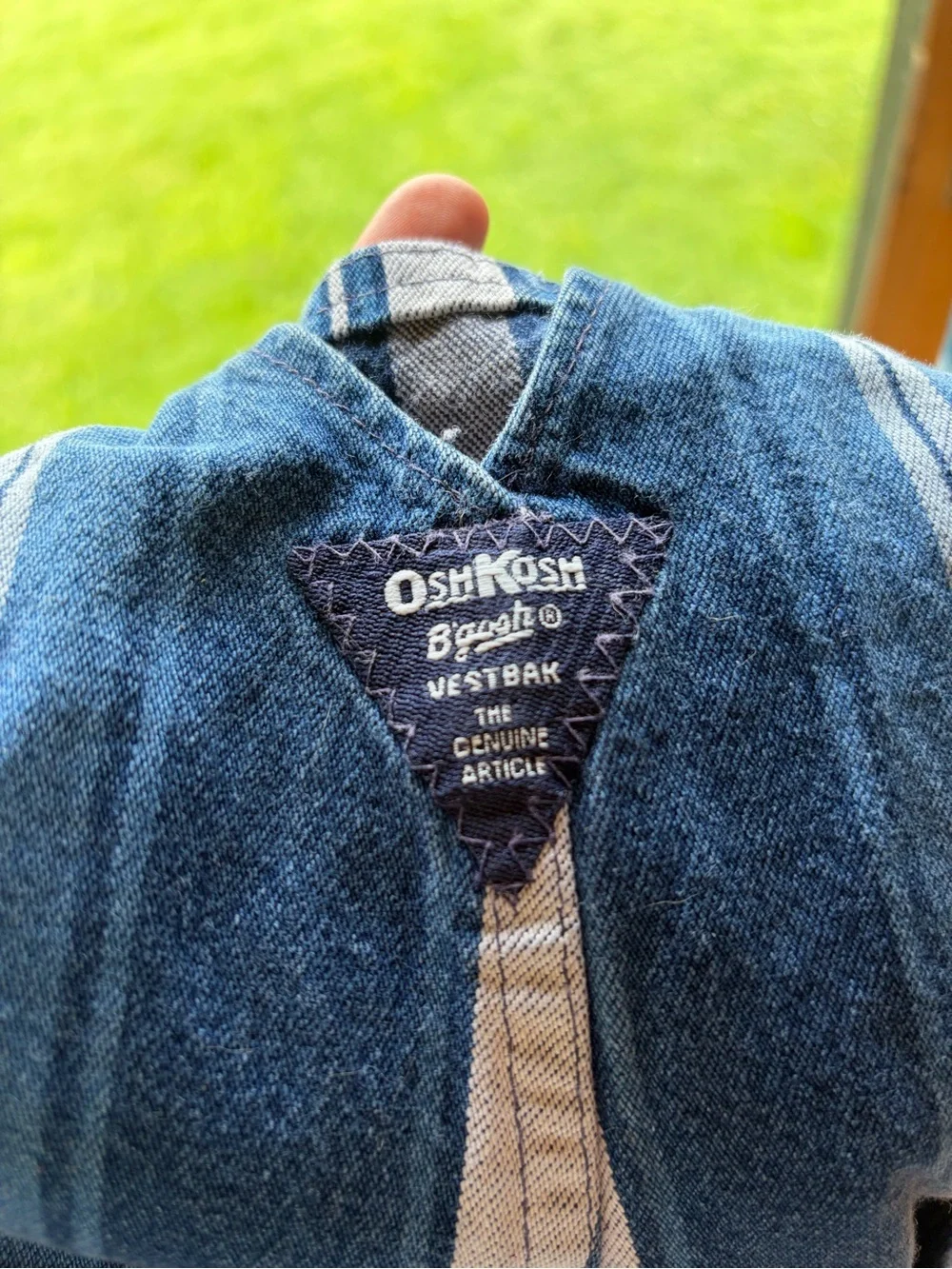 Vtg OshKosh B'gosh Blue Stripe Kids Overalls 4T
